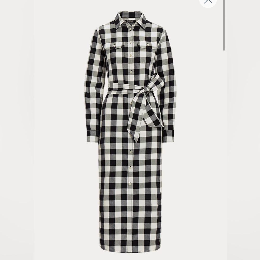 Lauren by Ralph Lauren Black and White Plaid Dress